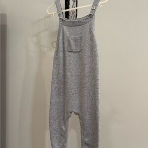 Angel Dear Gray Knit Overalls